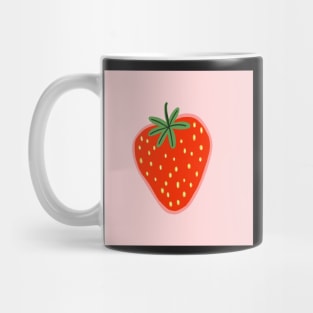 Strawberry illustration in pink background Mug